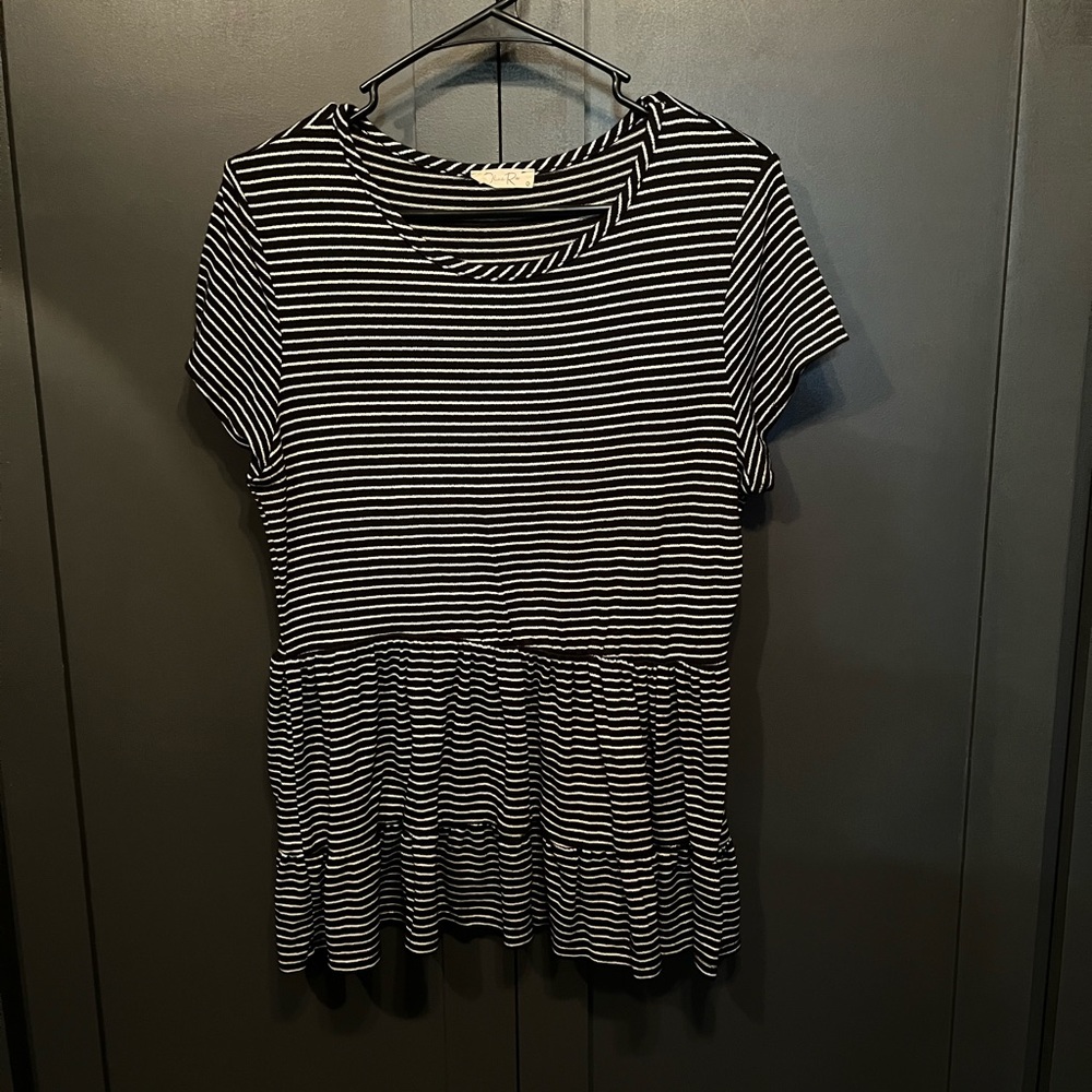 Peplum striped shirt